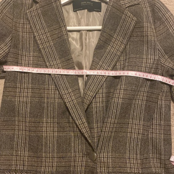ZARA Plaid Long Blazer - Picture 4 of 5